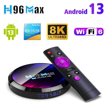 H96 MAX RK3528 4GB RAM 64GB ROM akıllı TV kutusu Android 13 TV Kutusu 8K WIFI6 Rockchip BT5. 0 Video Set Üstü TV Kutusu Mali-450MP2