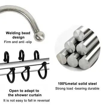 Metal duş perde kancası Çok Fonksiyonlu Ağır Duş perde kancası s T-bar Tasarım Galvanik Metal Havlu Banyo için