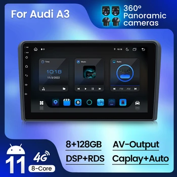 Android Sistemi Araba Radyo Audi A3 8P 2008 2009 2010 2011 2012 2013 Multimedya Ses Video Oynatıcı GPS Navigasyon CarPlay Otomatik