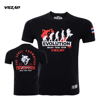 VSZAP Döküntü Bekçi MMA Kısa Kollu T Shirt Erkek Kadın Evolotion Muay Thai Gömlek Kickboks Forması Sanda Mücadele Boks Giyim