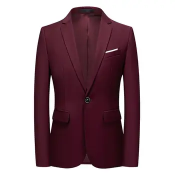 Erkek Ceket Şık takım elbise Ceketler Erkekler için Tek Düğme Çentik Yaka kırışıklık Karşıtı Tasarım Bahar Sonbahar Mevsim Erkekler