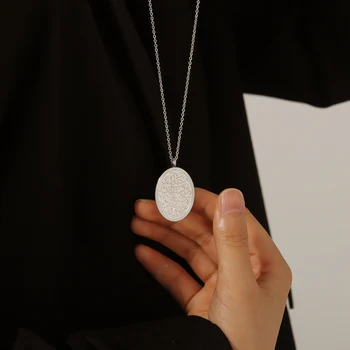Rehberlik Kolye Arapça Kaligrafi Kolye Müslüman Takı Kadınlar için Hediye 18kD Altın kaplama Paslanmaz Çelik Takı Bayram Hediye