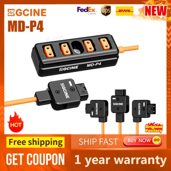 ZGCINE MD-P4 D-Tap dağıtıcı adaptör Kablosu Erkek Desteği D-Tap 4-Port Dişi 180 Dönebilen Kafa Adaptörü Güç Kamera için