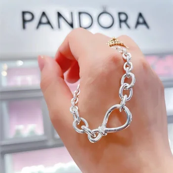 2023 Yeni anneler Günü pulseras Orijinal Kadın 100 % Ayar Gümüş 925 için Uygun Pandora Bilezik Charm Lüks Moda Hediye
