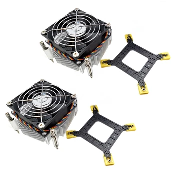 2X CPU Soğutucu Fan Soğutma 1366 2011 1155 4-X58 X79 için Pin Tel Sıcaklık Kontrolü ve Hız Kontrol Radyatörü