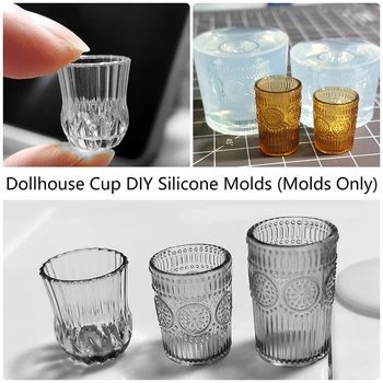 Mini Kalıp 1: 12 Evcilik Minyatür meyve suyu fincanı İçecek Bardağı DIY Damla UV Tutkal silikon kalıp Bebek Evi Aksesuarları(Sadece Kalıp)