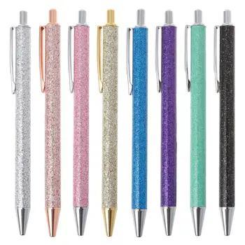 Lüks Bling Metal tükenmez kalem 1.0 mm Glitter Yağ akış Kalemler Ofis malzemeleri Sch