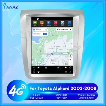 256GB Android 13 Araba Radyo Toyota Alphard 2002-2008 İçin GPS Navigasyon Stereo Multimedya Oynatıcı Tesla Ekran Kablosuz Carplay
