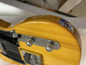 en Kaliteli tele Tl Doğal ahşap renk şeffaf sarı Elektro Gitar Standart Gitar Stokta Aynı gerçek fotoğraflarda 2024