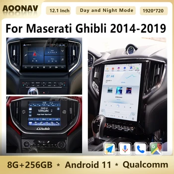 Android 11 Araba Radyo Maserati GHİBLİ 2014-2019 Qualcomm Dikey Dokunmatik Ekran 256G GPS Navi Multimedya Video Oynatıcı Ünitesi