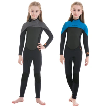 Çocuk dalgıç kıyafeti Uzun Kollu Tek parça Dalış Sörf Mayo Anti-Denizanası UV Koruma Dayanıklı Açık Aksesuarları