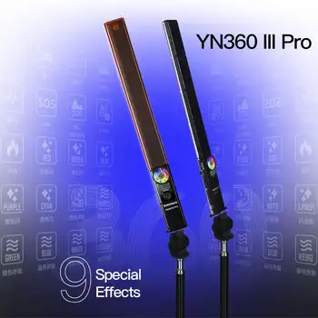 Yongnuo YN360 III YN360III Pro el 3200 K-5500 K RGB renkli dondurma çubuğu LED Video fotoğrafçılığı ışık lambası uzaktan kumanda