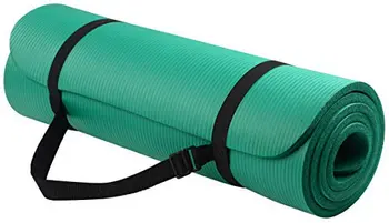 1/2-İnç Ekstra Kalın Yüksek Yoğunluklu Anti-Gözyaşı Egzersiz Yoga matı ile Taşıma Askısı, Yeşil