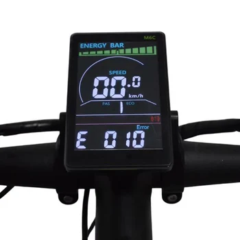 Elektrikli Bisiklet Büyük Renkli Ekran TFT Ekran M6C Ebike Scooter Bisiklet Kilometre Desteği Güç Ölçer 3.6 İnç TFT LCD