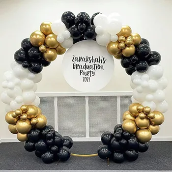 146 adet Altın Siyah Balonlar Garland Kemer Kiti Metal Folyo Parti Zemin 30th Doğum Günü Dekor Süslemeleri Düğün Bebek Gösterisi