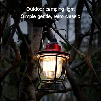Retro lamba taşınabilir kamp feneri kamp çadırı seyahat ışık Vintage dış aydınlatma kamp ekipmanları el feneri