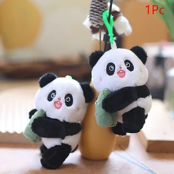 Karikatür Panda peluş oyuncak Sevimli bambu filizi Kolye Yumuşak Dolması Bebek Anahtarlık Sırt Çantası Araba Çanta Anahtarlık Dekor Çocuk Hediye