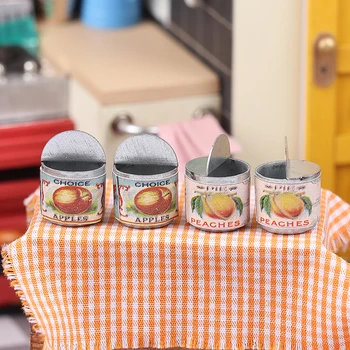 1/12 Dollhouse Mini Konserve Meyve Dollhouse Simülasyon Gıda Oyuncak Bebek Evi Aksesuarları Çocuklar İçin Oyuncak Oyna Pretend