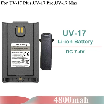Baofeng UV - 17 Pro li-ion pil DC 7.4 V 13.32 Wh Orijinal BL-17UV şarj edilebilir pil Bateria Paketi İle Kemer Klipsi Değiştirme