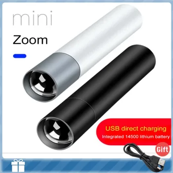 Mini şarj edilebilir LED el feneri Su Geçirmez alüminyum alaşımlı fener USB Şarj Süper Parlak Fener El Feneri şarkı ADAM Balıkçılık