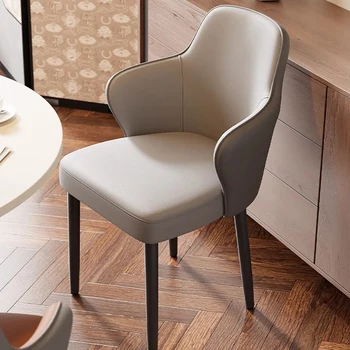 Lüks Deri Sandalyeler Masası Ofis Modern Okuma Minimalist Sandalye Olaylar Tek Sırt Desteği Sillas Clasicas Deri Mobilya
