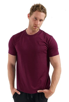 NO.2 A1543 %100 % Merinos Yünü T Shirt Erkek Merinos Yünü T Shirt Taban Katmanı Merinos Yünü Gömlek Yumuşak Esneklik Nefes Anti-Koku