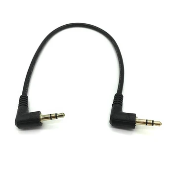 3.5 mmJacks 3 Kutuplu AudiosCable Erkek Kablo Audios90Degree Sağ AUX Hoparlör Kablosu Araba Kulaklık MP3 Kablosu