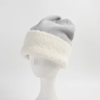 Yeni Varış Rahat Kış Kasketleri Kadınlar için Kalınlaşmış Sıcak Örme Şapka Daire Yün Patchwork Skullies Soğuk Şapka Moda