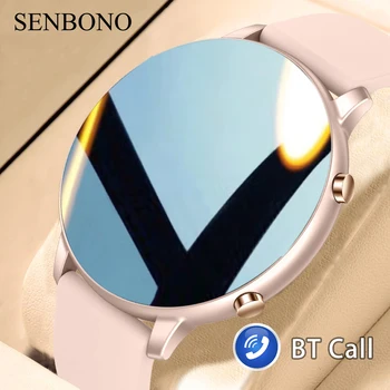 SENBONO akıllı saat Erkekler Kadınlar Bluetooth Çağrı İzle 1.39 inç AMOLED Ekran Kan Basıncı Monitörü Spor Smartwatch Erkekler