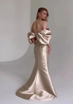 Diğer Shore Saten Abiye Kapalı Omuz Lace Up Balo Kadınlar Örgün Durum Elbise 2023 vestidos de noche