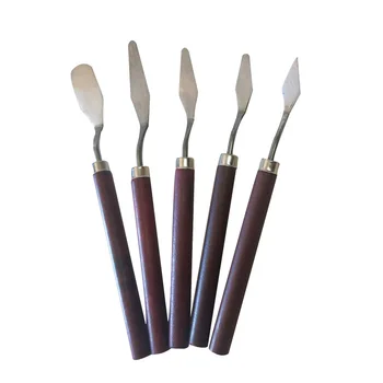 5 adet palet bıçağı Boyama Paslanmaz Çelik Kazıyıcı Spatula Çizim alet takımı Sanat Malzemeleri Sanatçı Yağlıboya için Renk Karıştırma