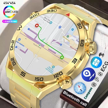 Yeni EKG + PPG NFC Bluetooth Çağrı Smartwatch GPS Spor Parça 1.5 İnç 454*454 HD Ekran Smartwatch Erkekler İçin HUAWEİ Saatler Ultimate