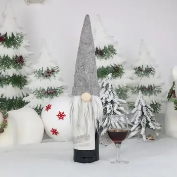 Noel Süslemeleri Meçhul Yaşlı Adam Bebek şarap şişe kapağı Noel Şampanya Dekorasyon Şarap şarap şişe çantası Dropshipping