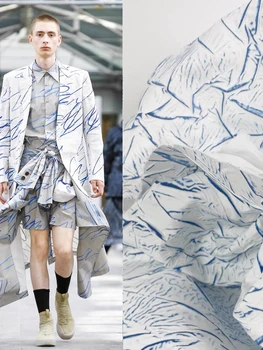 Beyaz Doğal Pilili Mavi İkincil Geri Dönüşümlü Doku Gömlek Bagaj Giyim Yaratıcı Tasarımcı Kumaşlar