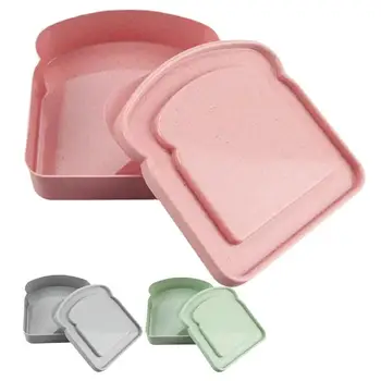Sandviç Kapları / Tost Şekli Depolama Sandviç Kapları Çocuklar için / Yeniden Kullanılabilir Bulaşık Makinesinde Yıkanabilir Yetişkin Öğle Yemeği Kutuları Ev Sch