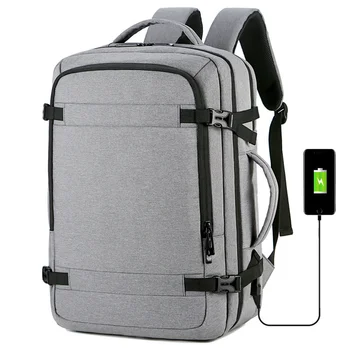 Genişletilebilir Şarj El Sırt Çantaları Erkekler için Su Geçirmez iş sırt çantası Büyük Kapasiteli dizüstü bilgisayar seyahat çantası Sırt Çantası Mochilas