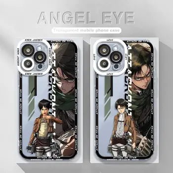 Anime Titan Temizle telefon kılıfı 15 14 13 12 11 Pro Max Mini XR XS Max X XS 7 8 6 6S Artı SE 2022 Melek Gözler Funda