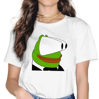 Booba HD kadın TShirt Pepe Kurbağa Hayvan Kızlar Y2k Temel Üstleri O-Boyun Polyester Kadın T Shirt Mizah Hediye