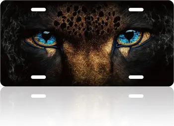 Leopar Mavi Gözler el tutamağı kapağı Leopar Hayvan Plaka Araba Kişiselleştirin Dekorasyon Etiketi Plaka Fit Standart