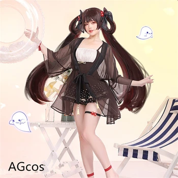 AGCOS Oyun Genshin Darbe Ganyu Keqing Yunjin Hutao Yaz Mayo Cosplay Kostüm Güzel Seksi Cosplay