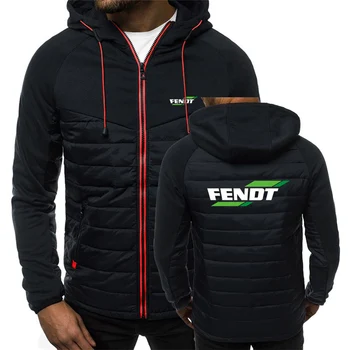 FENDT erkek Yeni Kış Kapşonlu pamuklu ceket Rahat Rahat Slim Fit Patchwork Fermuar Ceket Uzun Kollu Tutmak sıcak tutan kaban Tops