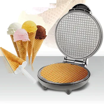 Elektrikli Çıtır Yumurta rulo makinesi Omlet Sandviç Demir Krep fırın tepsisi Waffle Gözleme Fırın DIY Dondurma Koni Makinesi AB Tak