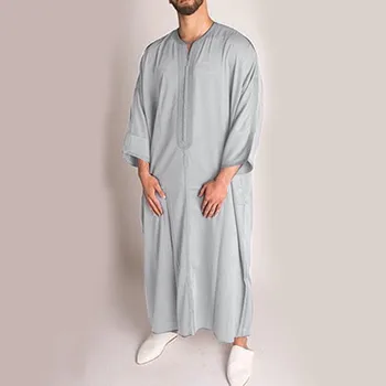 Müslüman Erkek Giyim Türkiye çarşaf islami Elbiseler Moda Kaftan Kaftan Jubba Thobe Suudi Arabistan Dubai Lüks Elbise Pamuk Pakistan
