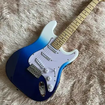 Elektro Gitar Mavi renk 6 sokmaları gitar Akçaağaç klavye