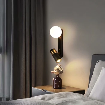 Modern Siyah Altın LED Spot Duvar Lambaları Aydınlatma Başucu Yatak Odası Çalışma Oturma Odası İç Dekorasyon Lambası