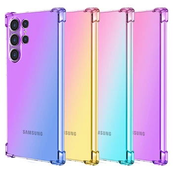 Çift Renk Degrade Kılıf Samsung Galaxy S22 Ultra S21 Artı S23 Ultra S23 Artı S20 S10 S9 S20 FE 2022 S21 FE Kapak Silikon