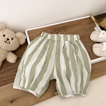 Moda Kore Gevşek Yeni Stil Bebek Anti-sivrisinek Pantolon İnce Yaz Giyim Yürümeye Başlayan günlük pantolon Çizgili Çocuk Erkek Pantolon
