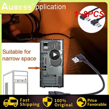 1 ~ 8 ADET A Dişi Mini USB B Erkek Kablo Düz Sağ Dirsek Adaptörü 5P OTG V3 Bağlantı Noktası Veri Kablosu İçin Araç Ses Tablet MP3 MP4