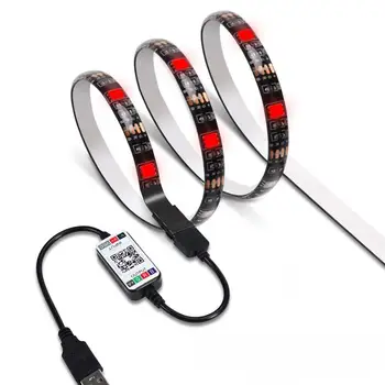 APP usb'li şerit LED işık lambası 5V SMD 5050 Noel Bluetooth uyumlu dekor lambası bant Şerit TV arka plan aydınlatması