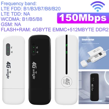 150Mbps 4G wifi güvenlik cihazı USB Modem SİM Kart Yuvası ile 4G Kablosuz Yönlendirici Geniş Kapsama Mobil Hotspot WiFi adaptörü Asya / AB Versiyonu
